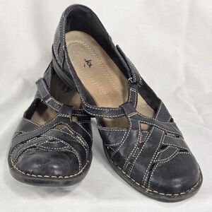 Clarks Bendables Shoes Women's 9 M Mary Jane Black Leather Comfort Low Heel